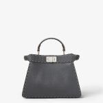 FENDI Peekaboo ISeeU Small Multicolored gray Selleria bag with 556 hand-sewn topstitches